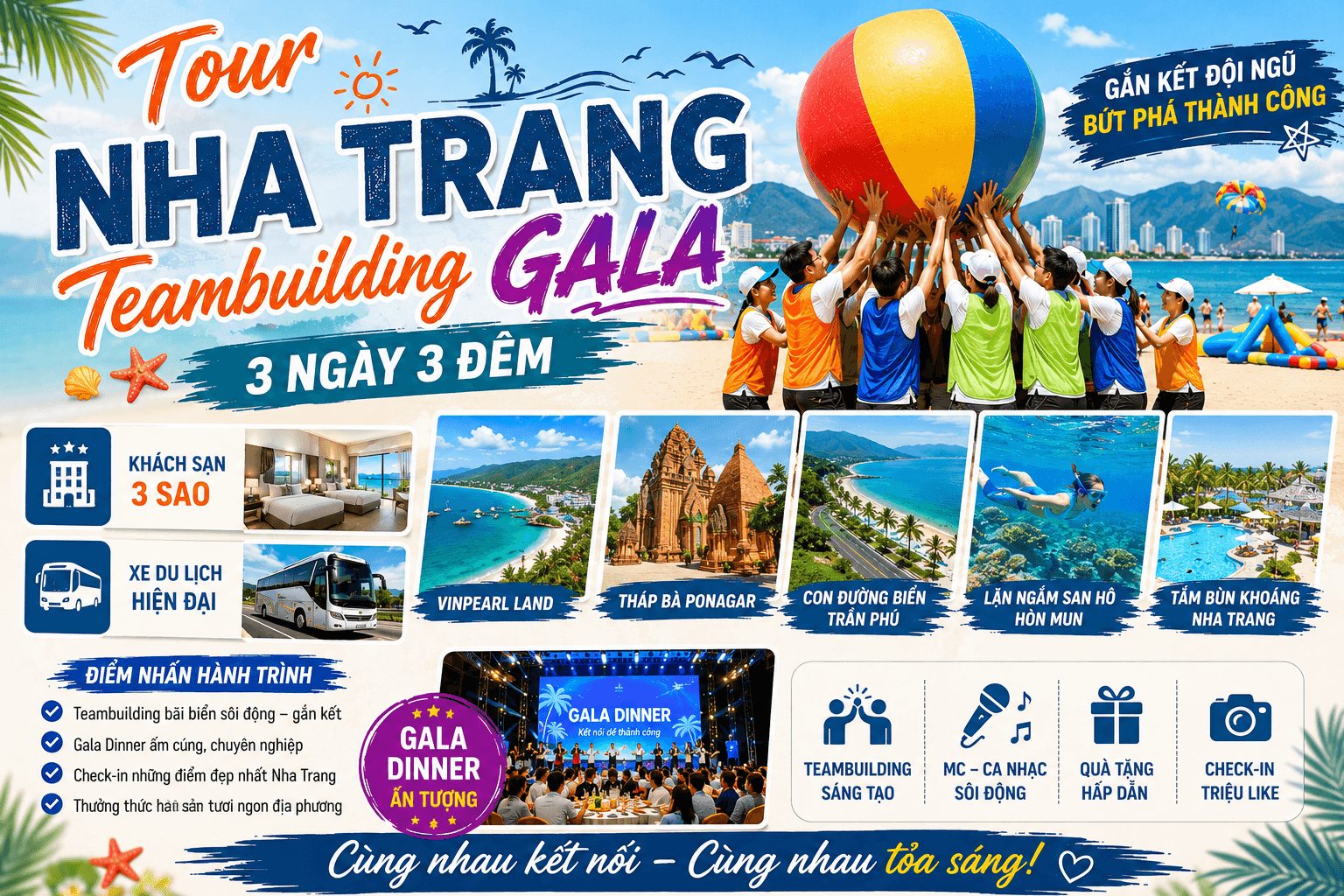 TOUR NHA TRANG | TEAMBUILDING & GALA DINNER |【3N3Đ】 1 team nha trang